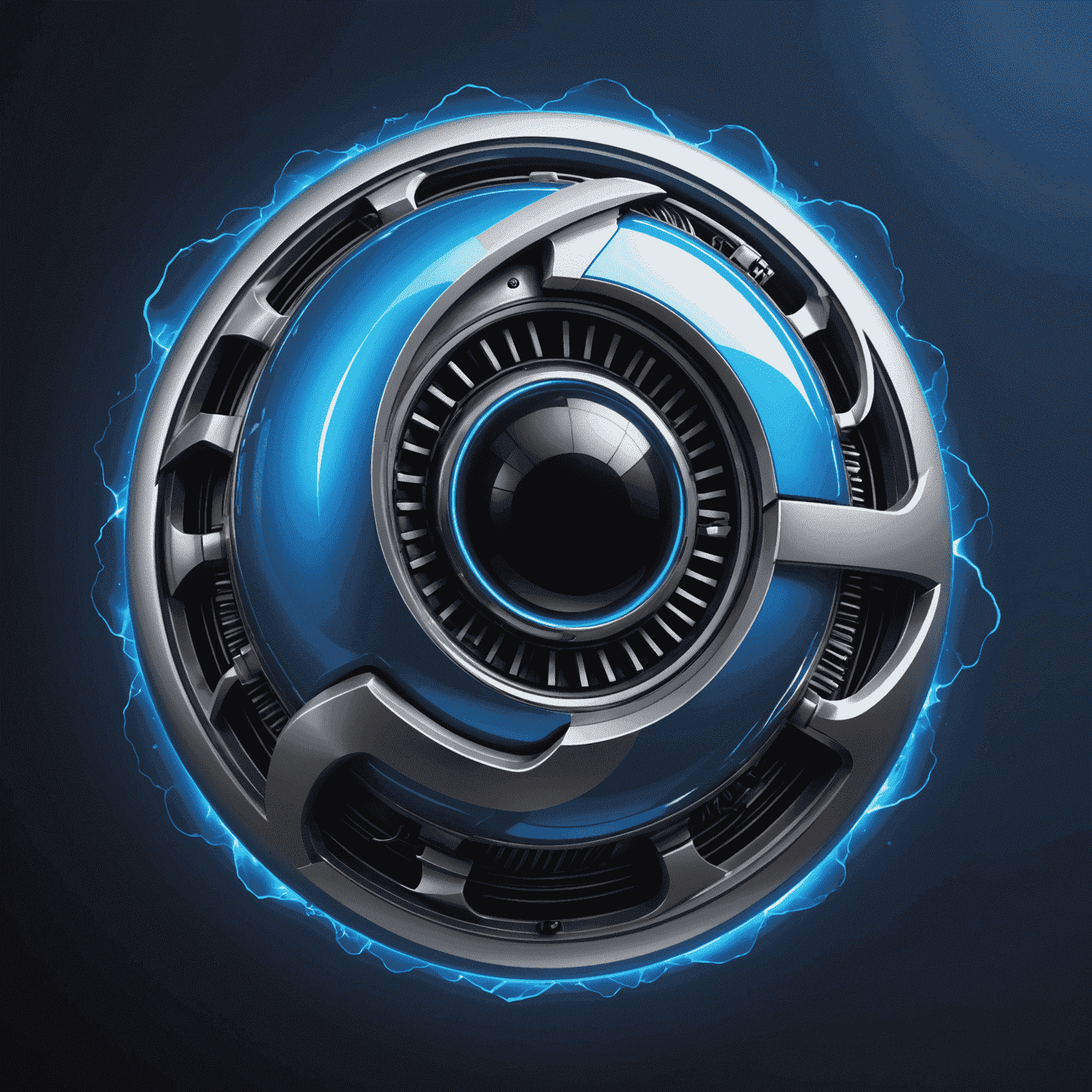 TurboSphere logo - een gestileerde turbo met een bol eromheen in elektrisch blauw