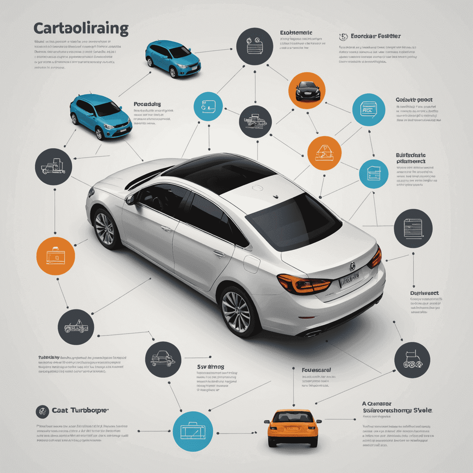 Een infographic die het stapsgewijze proces van auto inruilen bij TurboSphere illustreert, met iconen voor elke stap